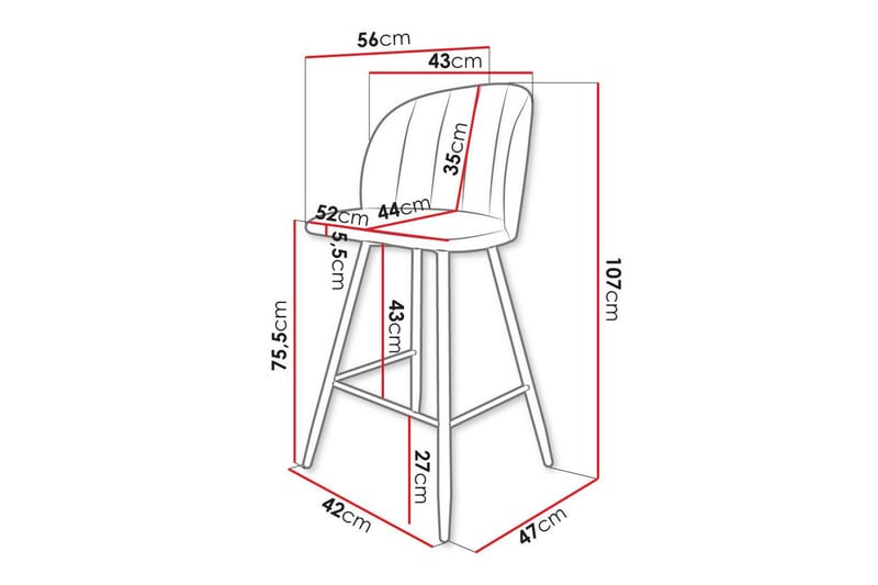 Kintore Barstol - Svart - Products - Möbler - Fåtölj & stolar - Barstol & barpall