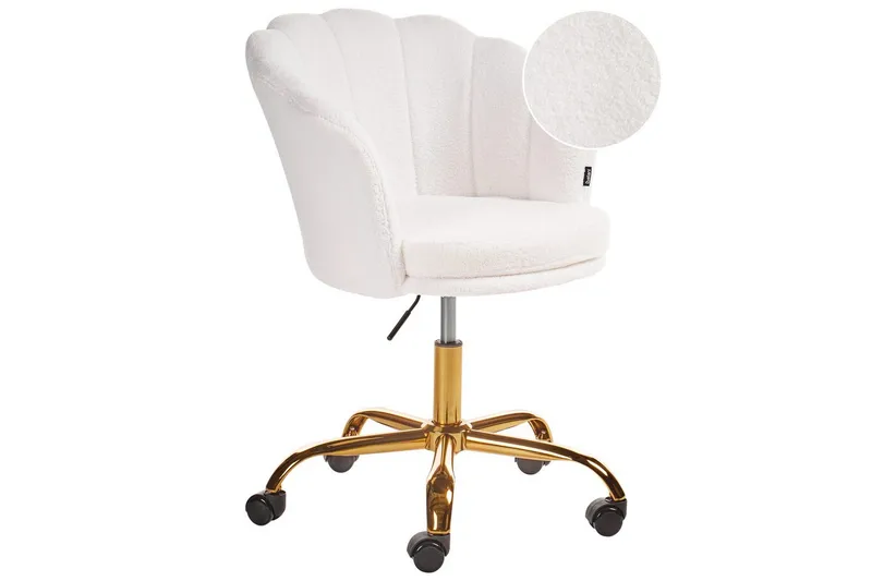 Kontorsstol Monticello Vitt/guld/svart, Vitt/guld/svart