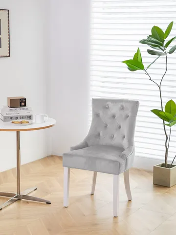 Matstol Tuva - Gråbeige sammet - Gråbeige - Products - Möbler - Fåtölj & stolar - Matstol & köksstol