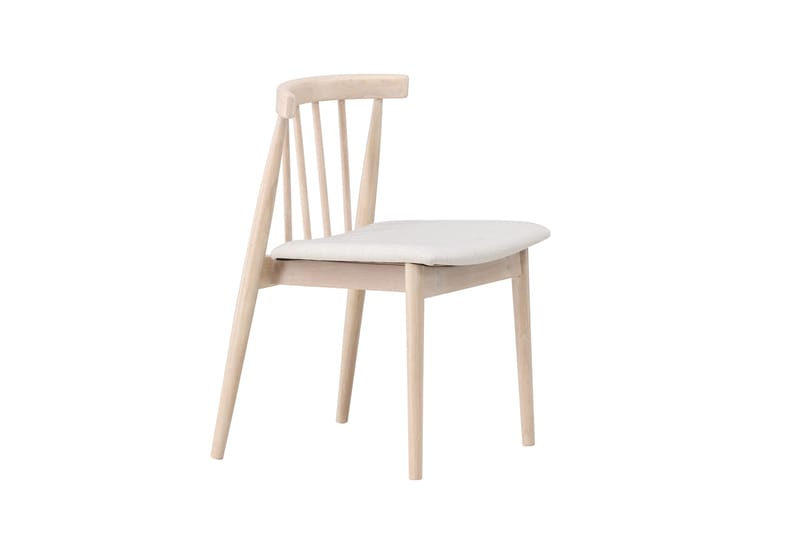 Matstol utan armstöd Peach Flora Dining Chair - Whitewash Legs / Beige Fabric Whitewash - Products - Möbler - Fåtölj & stolar - Matstol & köksstol
