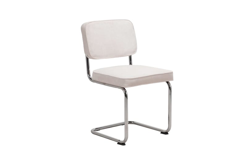 Milva Matstol i Manchester Retro - Beige/Krom - Products - Möbler - Fåtölj & stolar - Matstol & köksstol