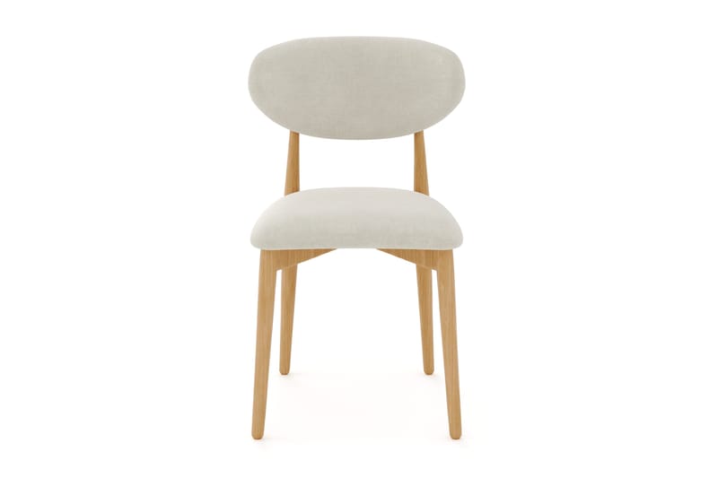 Molly Matstol i trä med tygsits - Ek/Beige - Products - Möbler - Fåtölj & stolar - Matstol & köksstol