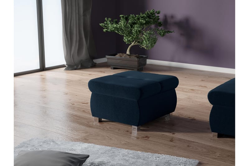 Cerys Fotpall 60 cm - Blå - Products - Möbler - Fåtölj & stolar - Pall & puff - Fotpallar