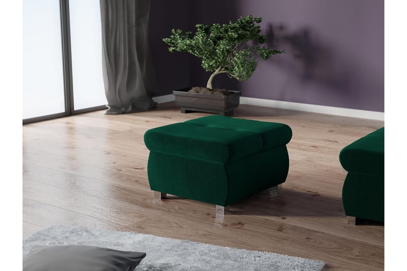 Cerys Fotpall 60 cm - Grön - Products - Möbler - Fåtölj & stolar - Pall & puff - Fotpallar