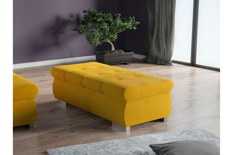 Cerys Fotpall 60 cm - Gul - Products - Möbler - Fåtölj & stolar - Pall & puff - Fotpallar