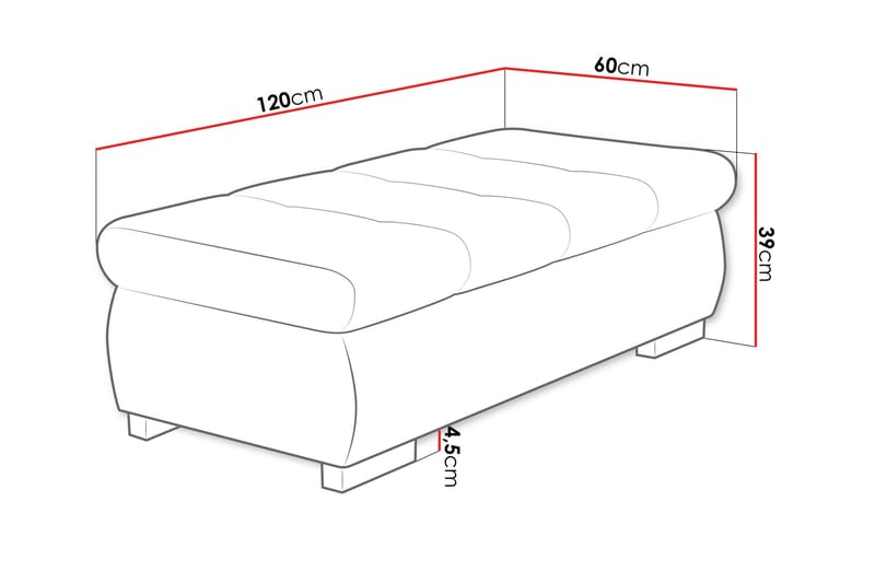 Cerys Fotpall 60 cm - Mörkgrå - Products - Möbler - Fåtölj & stolar - Pall & puff - Fotpallar