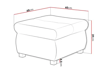 Cerys Fotpall 60 cm - Svart/Ljusgrå - Products - Möbler - Fåtölj & stolar - Pall & puff - Fotpallar