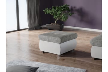 Cerys Fotpall 60 cm - Vit/Ljusgrå - Products - Möbler - Fåtölj & stolar - Pall & puff - Fotpallar