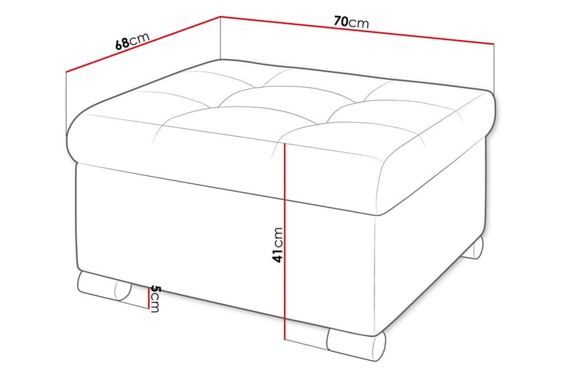 Dynir Fotpall 68 cm - Svart - Products - Möbler - Fåtölj & stolar - Pall & puff - Fotpallar