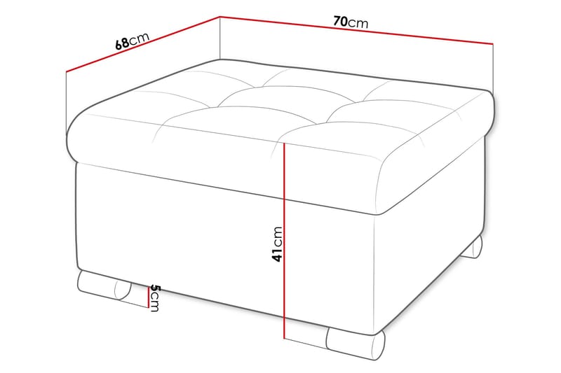 Dynir Fotpall 70 cm - Brun - Products - Möbler - Fåtölj & stolar - Pall & puff - Fotpallar