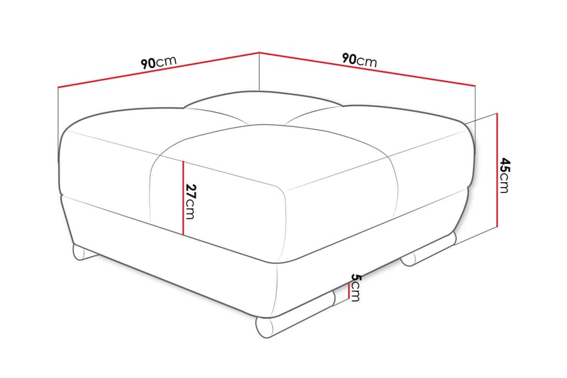 Simerly Fotpall 90 cm - Svart - Products - Möbler - Fåtölj & stolar - Pall & puff - Fotpallar