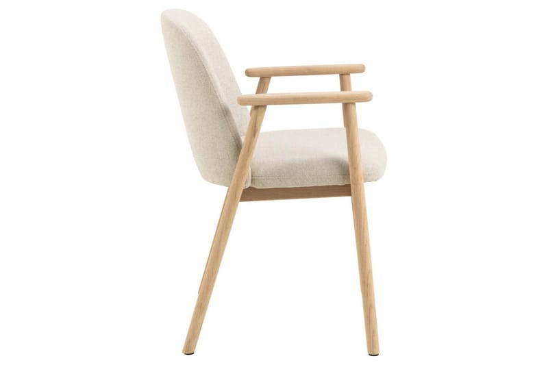 Reciclar Matstol i Bouclé med armstöd i ek trä - Beige - Products - Möbler - Fåtölj & stolar - Karmstol