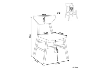 Set med 2 matstolar Hopkins - Brun, Beige - Products - Möbler - Fåtölj & stolar - Matstol & köksstol