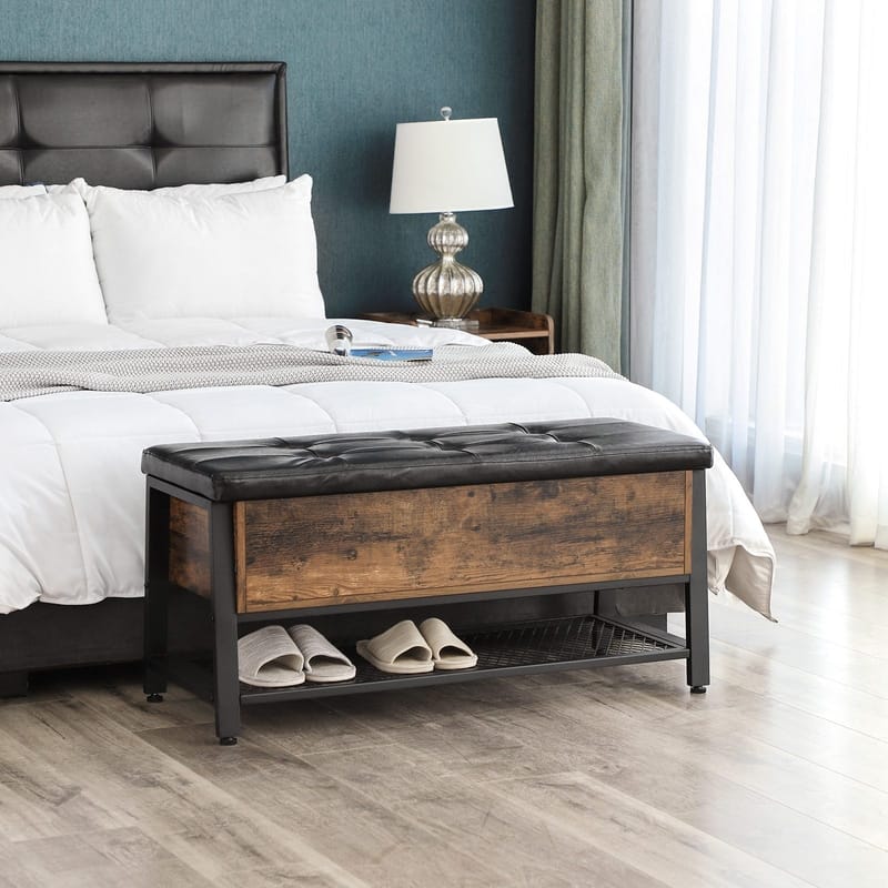 Tomas hallbänk 100 cm - Brun/svart - Brun/svart - Products - Möbler - Fåtölj & stolar - Sittbänk