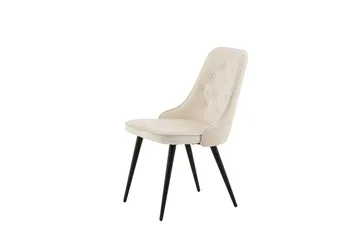 Velvet Deluxe Lyx Sammetstol - Svart/Beige - Products - Möbler - Fåtölj & stolar - Matstol & köksstol
