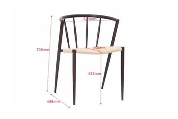 Winston Matstol - Beige / Metallben Rökt ek - Products - Möbler - Fåtölj & stolar - Matstol & köksstol