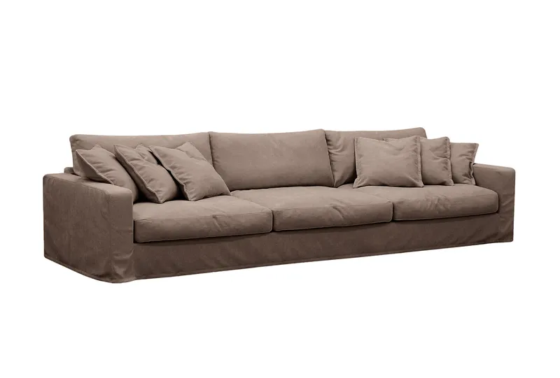 Valencia Extra Djup 5-sits Soffa med avtagbar och tvättbar klädsel - Mörkbrun - Products - Möbler - Soffa