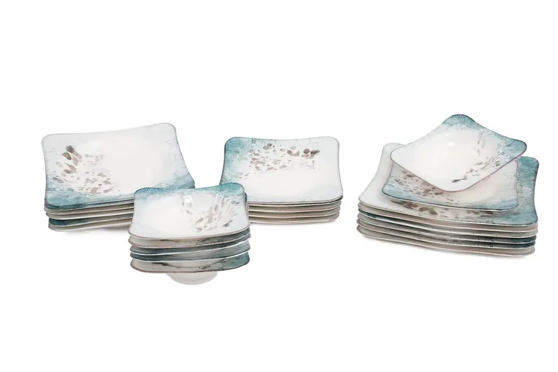Subatan Tallriksset 24 Delar - Porslin/Flerfärgad - Products - Servering & matlagning - Tallrikar & skålar - Fyrkantiga tallrikar