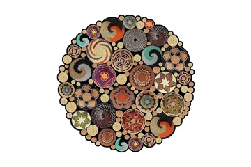 Homefesto Matta 120 cm Rund - Multifärgad - Products - Textil & mattor - Matta - Modern matta - Wiltonmatta