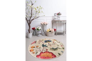 Kaihe Matta Rund 140 cm - Flerfärgad/Sammet - Products - Textil & mattor - Matta - Modern matta - Wiltonmatta