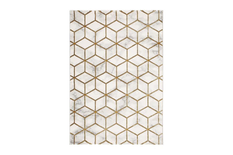 Skravelsbo Cube Matta 133x190 cm - Guld - Products - Textil & mattor - Matta - Modern matta - Wiltonmatta