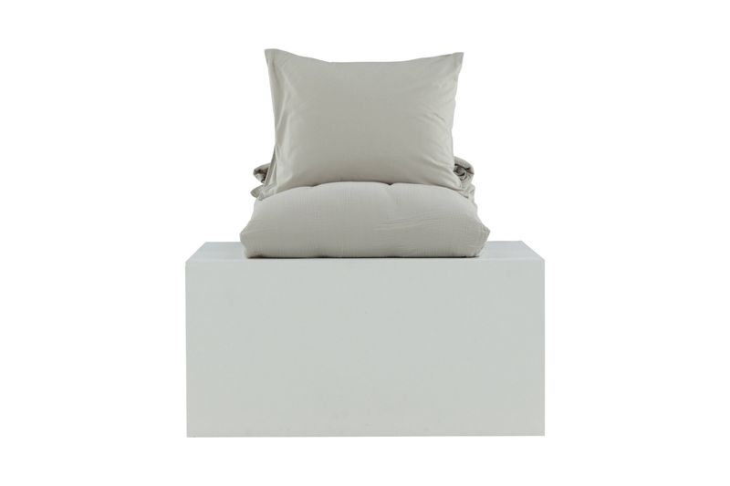 Mila Bäddset 2-Dels 150x200/50x60 cm - Ljusgrå - Products - Textil & mattor - Sängkläder - Bäddset & påslakanset - Påslakanset dubbelsäng