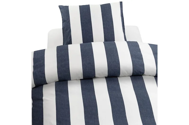 Påslakanset Enkelsäng 2-Dels Block stripe - Marinblå - Products - Textil & mattor - Sängkläder - Bäddset & påslakanset - Påslakanset dubbelsäng
