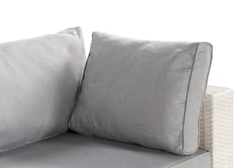 Bahamas Vänstermodul utomhus 140 cm i konstrotting - Vit / Ljusgrå dynor - Products - Utemöbler & utemiljö - Övrigt utemöbler - Moduler utesoffa - Vänstermodul utesoffa