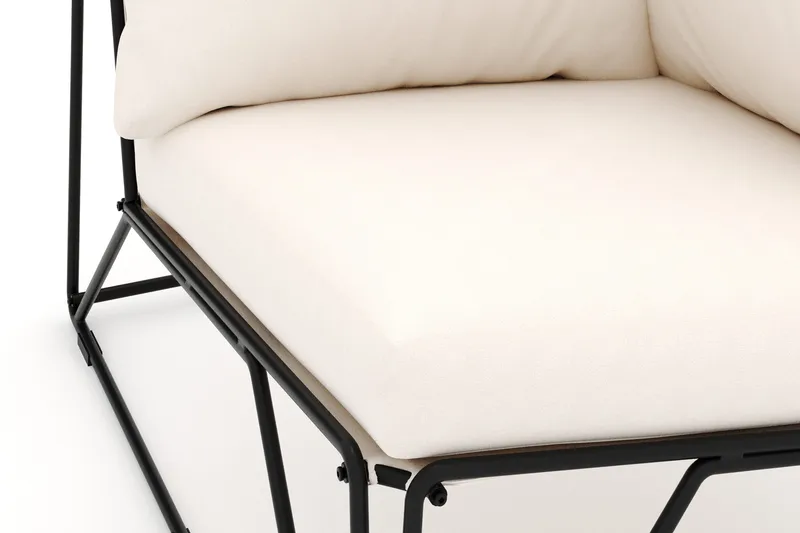 Usteryd hörnmodul utomhus i järn med vattenavisande dyna i beige - Svart - Products - Utemöbler & utemiljö - Övrigt utemöbler - Moduler utesoffa