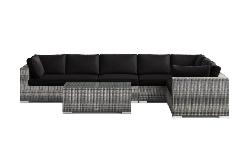 Bahamas L-formad utesoffa höger, 7-sits med bord - Grå - Products - Utemöbler & utemiljö - Loungemöbler - Loungeset & loungegrupp