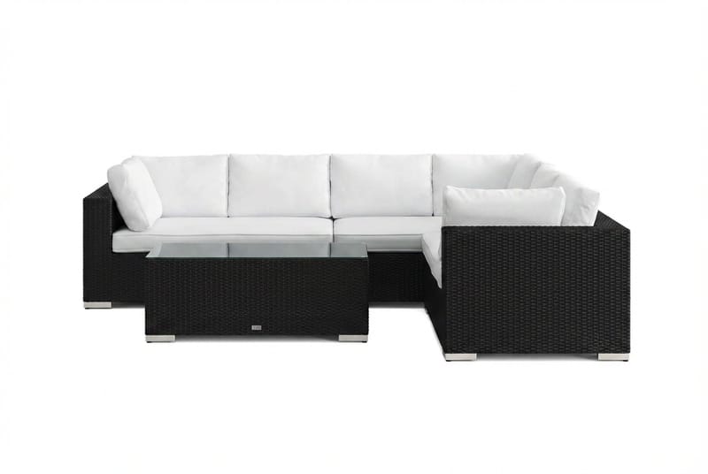 Bahamas L-formad utesoffa vänster, 6-sits med bord - Svart - Products - Utemöbler & utemiljö - Loungemöbler - Loungeset & loungegrupp