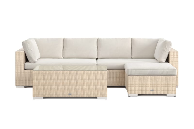 Bahamas utomhus divansoffa 5-sits med vändbar divan och bord - Beige - Products - Utemöbler & utemiljö - Loungemöbler - Loungeset & loungegrupp