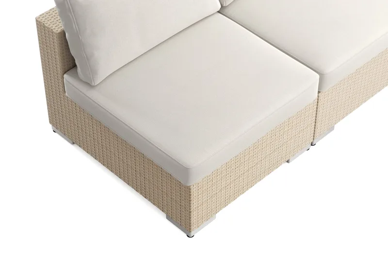 Bahamas utomhus hörnsoffa 5-sits vändbar med öppet avslut och bord med hylla - Beige - Products - Utemöbler & utemiljö - Loungemöbler - Loungeset & loungegrupp