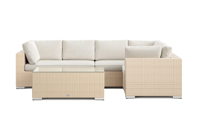 Bahamas utomhus hörnsoffa 5-sits vändbar med bord - Beige - Products - Utemöbler & utemiljö - Loungemöbler - Loungeset & loungegrupp