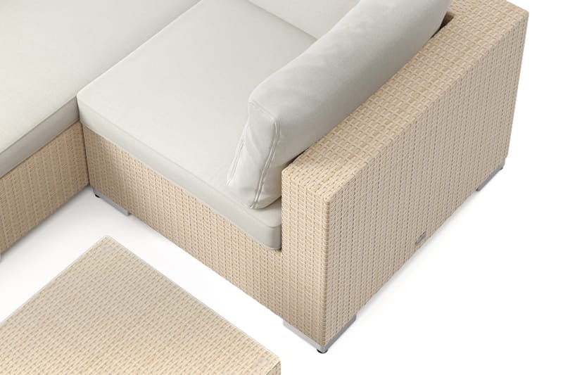 Bahamas utomhus hörnsoffa 5-sits vändbar med bord - Beige - Products - Utemöbler & utemiljö - Loungemöbler - Loungeset & loungegrupp