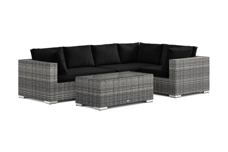 Bahamas utomhus hörnsoffa 5-sits vändbar med bord, Grå