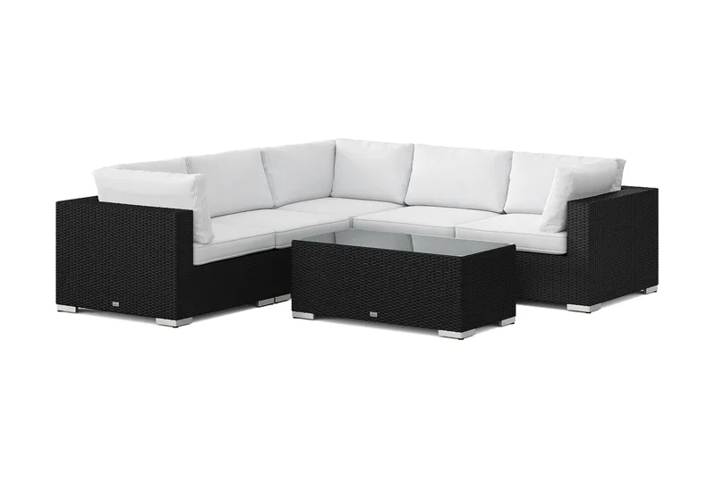 Bahamas utomhus hörnsoffa 5-sits vändbar med bord, Svart