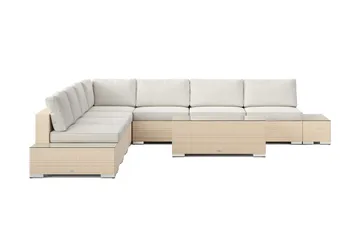 Bahamas utomhus hörnsoffa 7-sits vändbar med öppet avslut och bord - Beige - Products - Utemöbler & utemiljö - Loungemöbler - Loungeset & loungegrupp