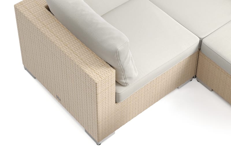 Bahamas utomhus U-soffa 8-sits vändbar divan med öppet avslut och bord med hylla - Beige - Products - Utemöbler & utemiljö - Loungemöbler - Loungeset & loungegrupp