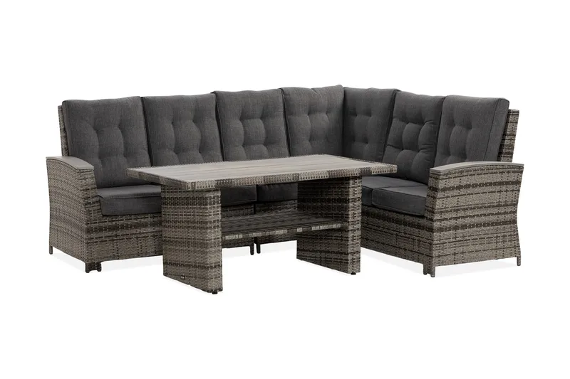 James Lyx Loungegrupp Vändbar - Grå / Svarta dynor - Products - Utemöbler & utemiljö - Loungemöbler - Loungeset & loungegrupp