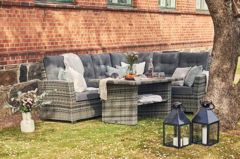 James Lyx Loungegrupp Vändbar - Grå / Svarta dynor - Products - Utemöbler & utemiljö - Loungemöbler - Loungeset & loungegrupp