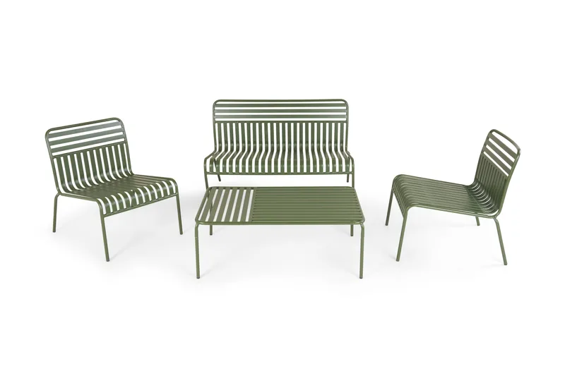 Jarva Liten 4-sits Soffgrupp Utomhus i metall - Oliv - Products - Utemöbler & utemiljö - Loungemöbler - Loungeset & loungegrupp