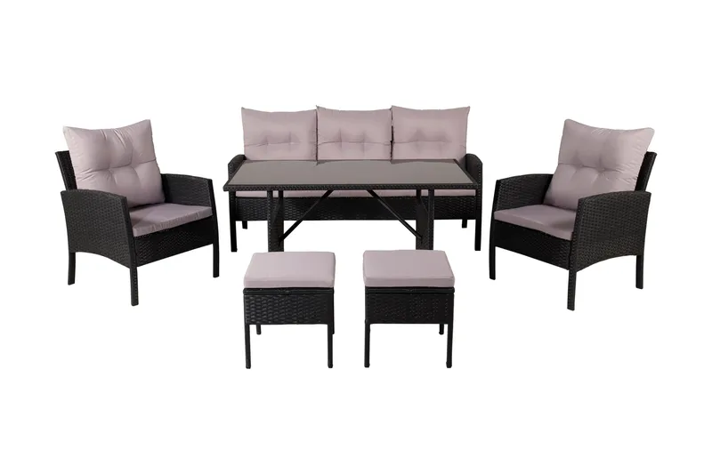 Knock Loungegrupp Utomhus - Svart - Products - Utemöbler & utemiljö - Loungemöbler - Loungeset & loungegrupp