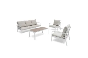 Soffgrupp Utomhus Hillerstorp Hånger - Vit ram Dynor gråbeige - Products - Utemöbler & utemiljö - Loungemöbler - Loungeset & loungegrupp