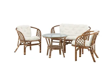 Wera Soffgrupp Utomhus 4-sits - Brun/Vit - Products - Utemöbler & utemiljö - Loungemöbler - Loungeset & loungegrupp