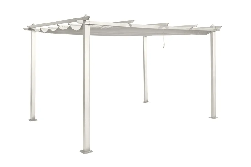 Porto Stor Pergola 4x3 m i aluminium med tak - Vit - Products - Utemöbler & utemiljö - Solskydd - Pergola