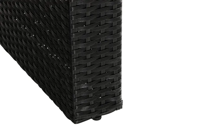 James Utebord 85x145 cm – Matbord utomhus i konstrotting med bordsskiva i Glas - Svart - Products - Utemöbler & utemiljö - Utebord & trädgårdsbord - Matbord utomhus