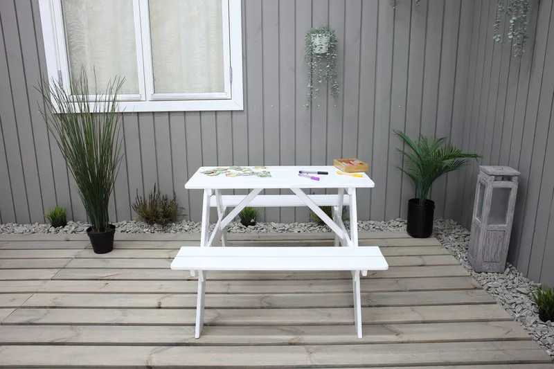 Nancie Mini Picknickbord - Vit - Products - Utemöbler & utemiljö - Utebord & trädgårdsbord - Picknickbord
