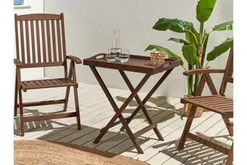 Paolo Hopfällbart Sidobord BrickUtebord och Avlastningsbord Utomhus 68 cm Trä - Mörkbrun - Products - Utemöbler & utemiljö - Utebord & trädgårdsbord - Sidobord utomhus