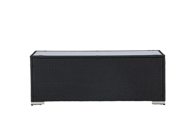 London Soffbord och Loungebord Utomhus 120 cm Konstrotting Glas - Svart - Products - Utemöbler & utemiljö - Utebord & trädgårdsbord - Loungebord & soffbord utomhus